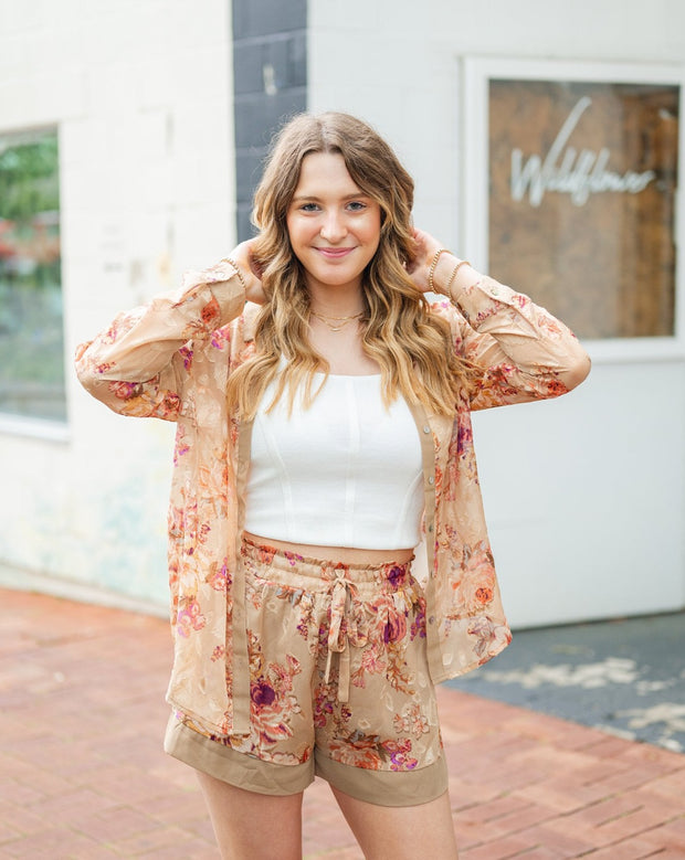 Floral Chiffon Button Up