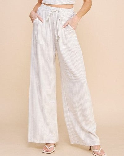 Striped Linen Smock Trousers