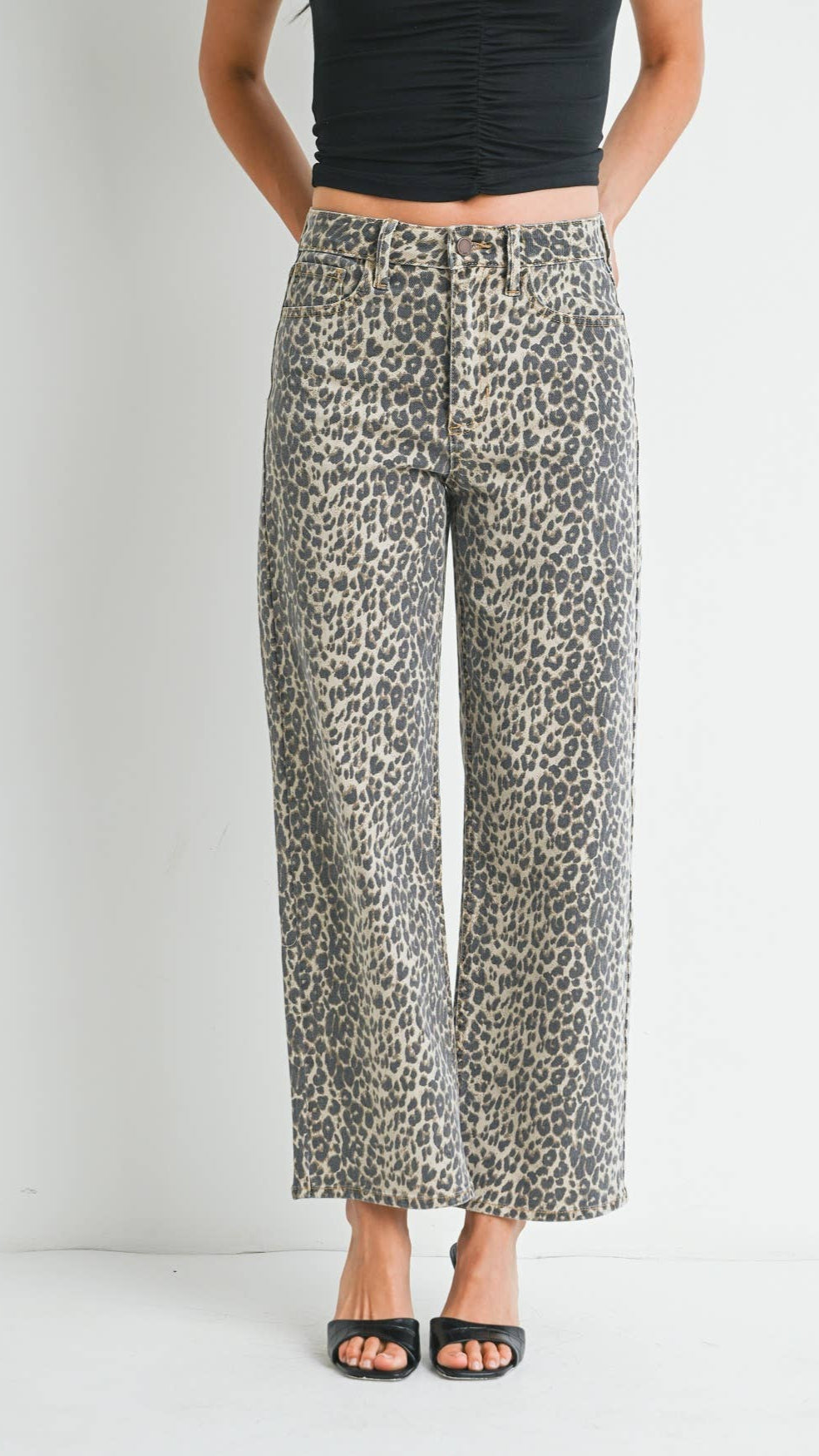 パンツ BEEDEN LEOPARD PRINT WIDE STRAIGHT PANTS BEEDEN LEOPARDPRINT WIDE STRAIGHT PANTS