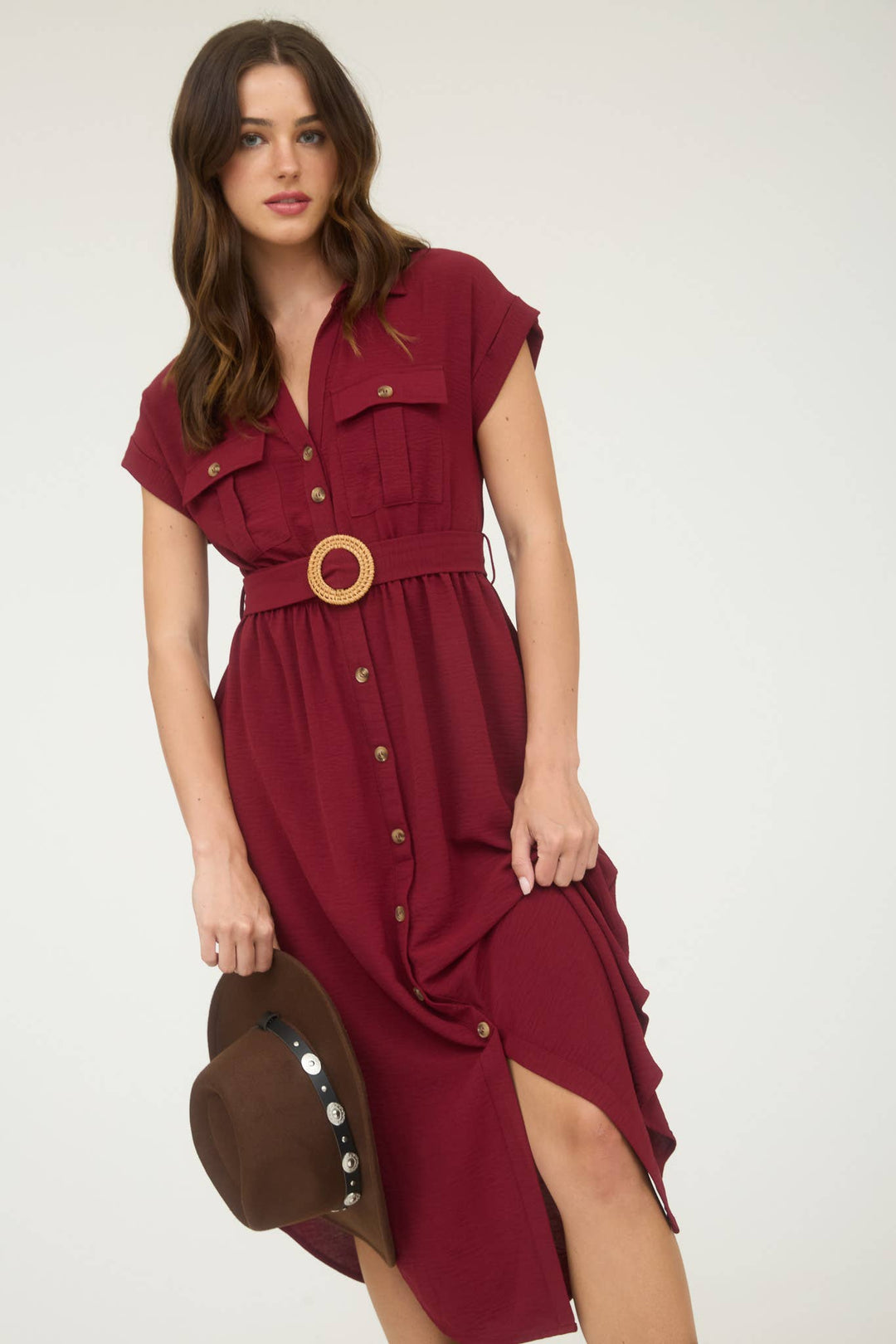 Wine Button Down