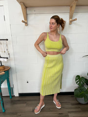One+Only Rib Crop LIME