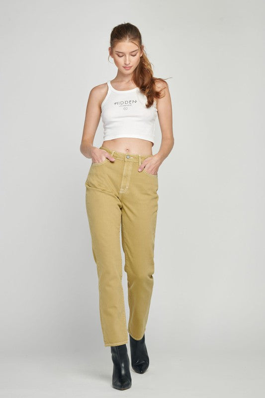 Tracey High Rise Straight Jean in Sage
