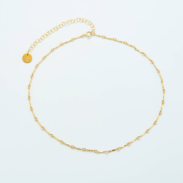 Gold Chain Link Choker Necklace