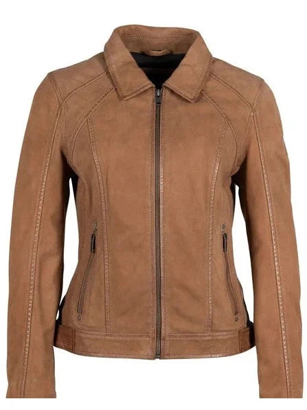 Sunny Leather Jacket in Cognac