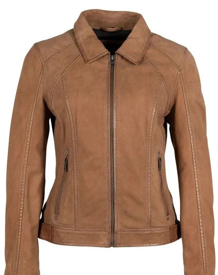 Sunny Leather Jacket in Cognac
