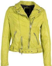 Wild Leather Jacket in Lime