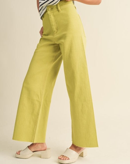 Wide Leg Lime Trousers