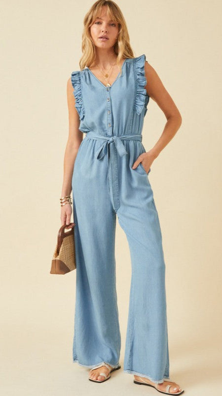 Ruffle Sleeve Jumpsuit