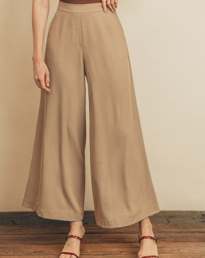 Taupe Wide Leg Trousers