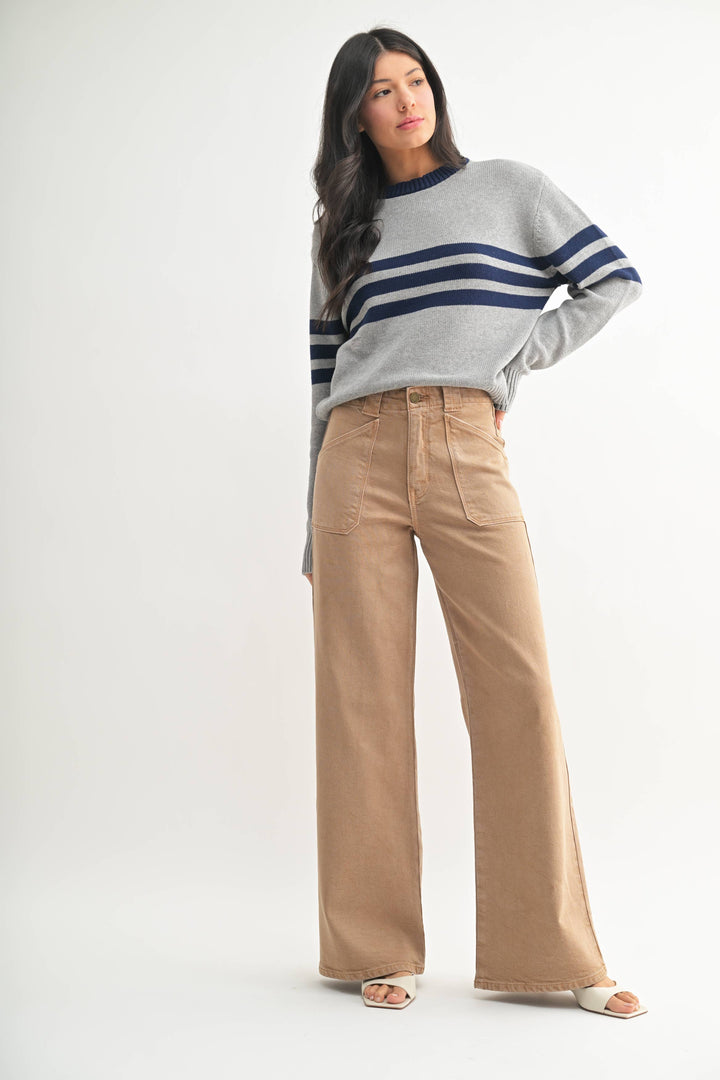 Patch Pocket Wide Leg Jean - JBD