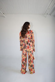 Retro Floral Pleated Trousers