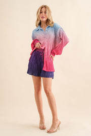 Pleated Ombre Shorts