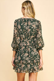 Fall Floral Dress OLIVE