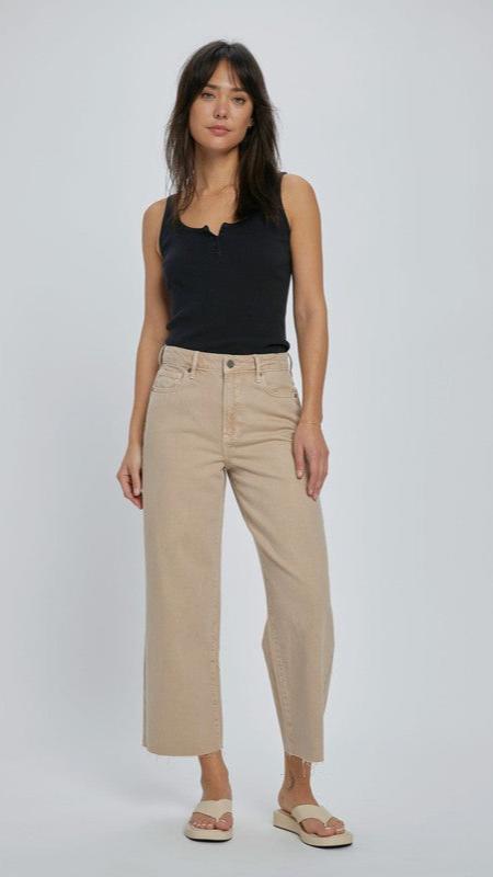 Nori High Waist Crop Jean Khaki