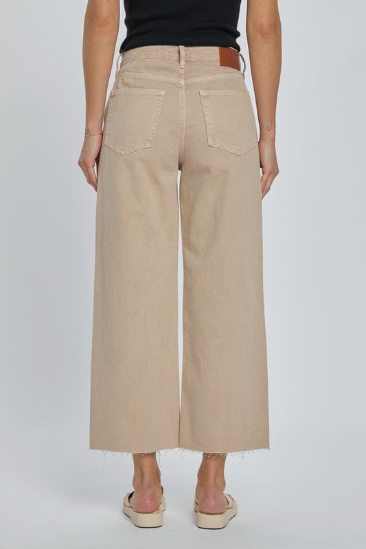 Nori High Waist Crop Jean Khaki