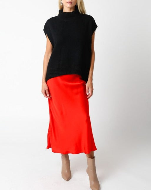 Darlene Satin Skirt RED