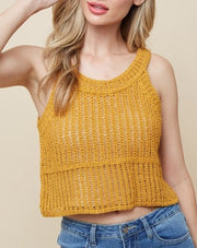 Mustard Crochet Top