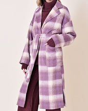 Plaid Belted Trench-LILAC