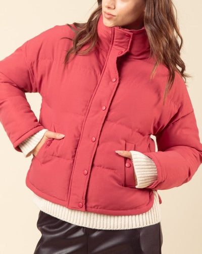 Casual solid puffer MAGENTA