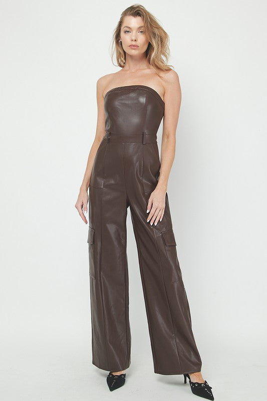 Urban Allure Jumpsuit (Cognac)