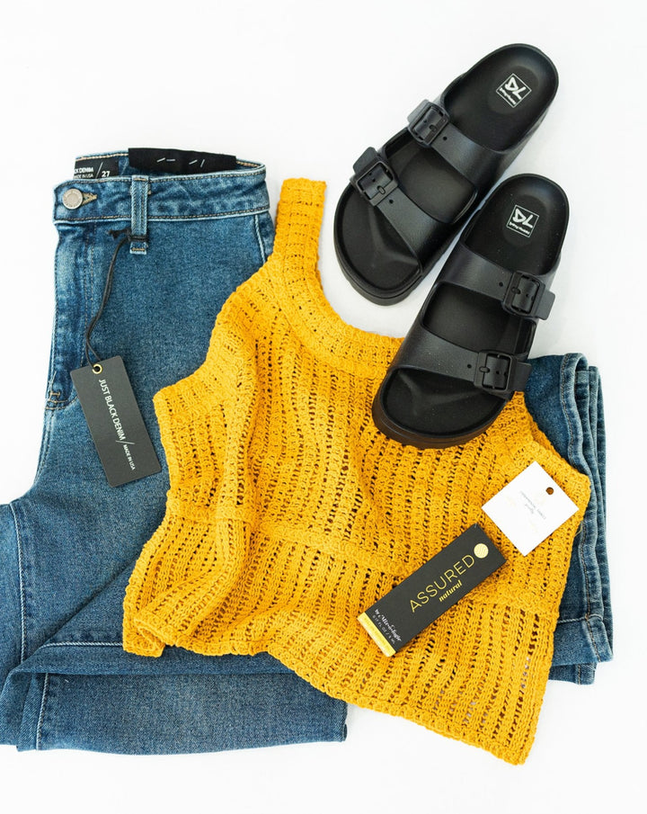 Mustard Crochet Top