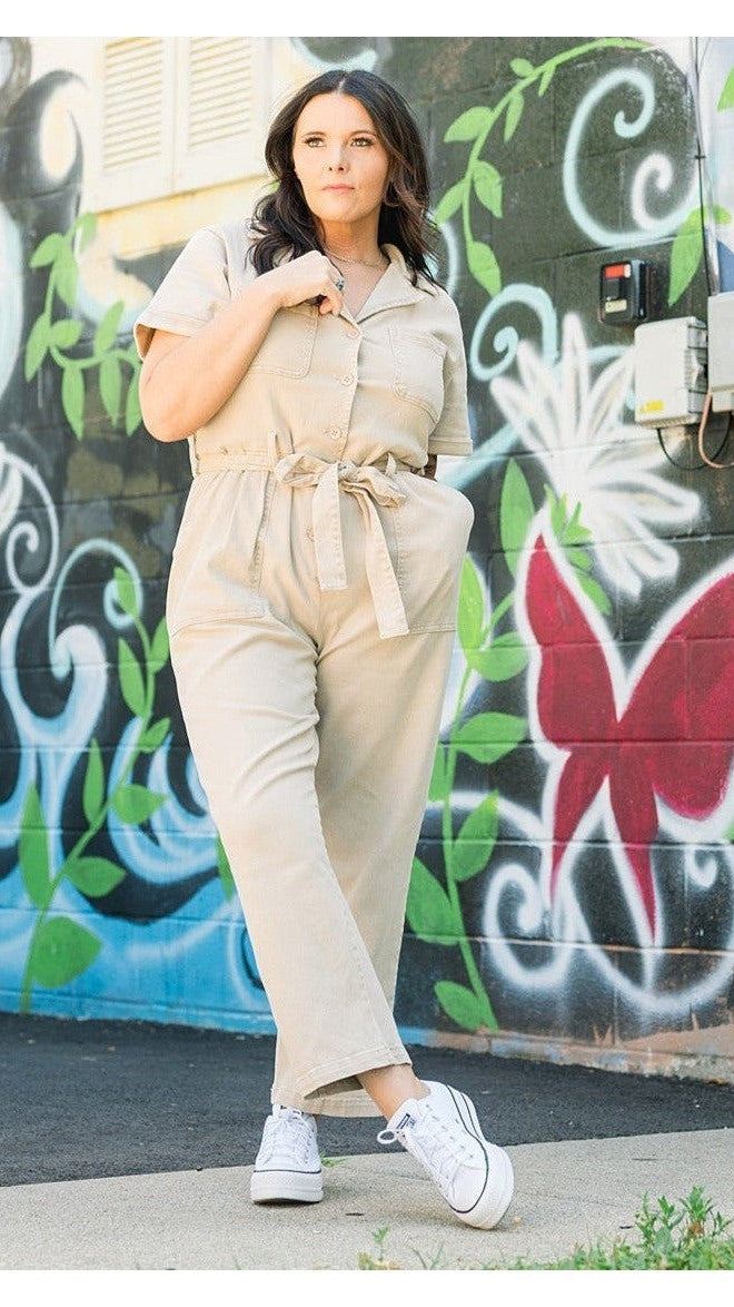 Kendall Utility Jumpsuit in Natural