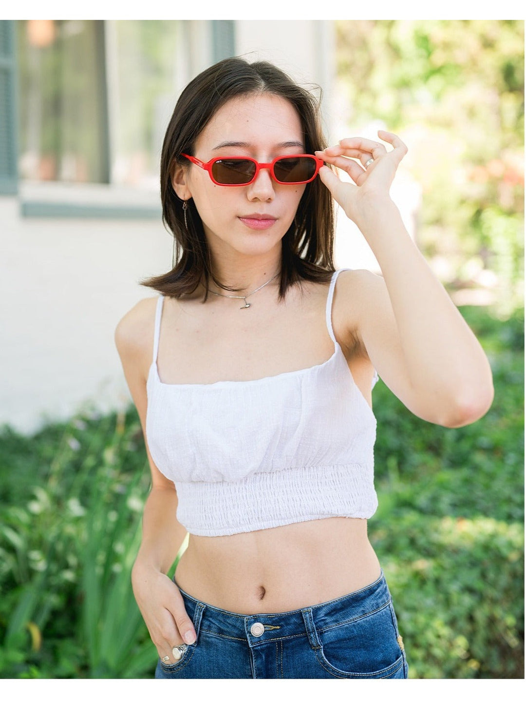 White Linen Tank Top