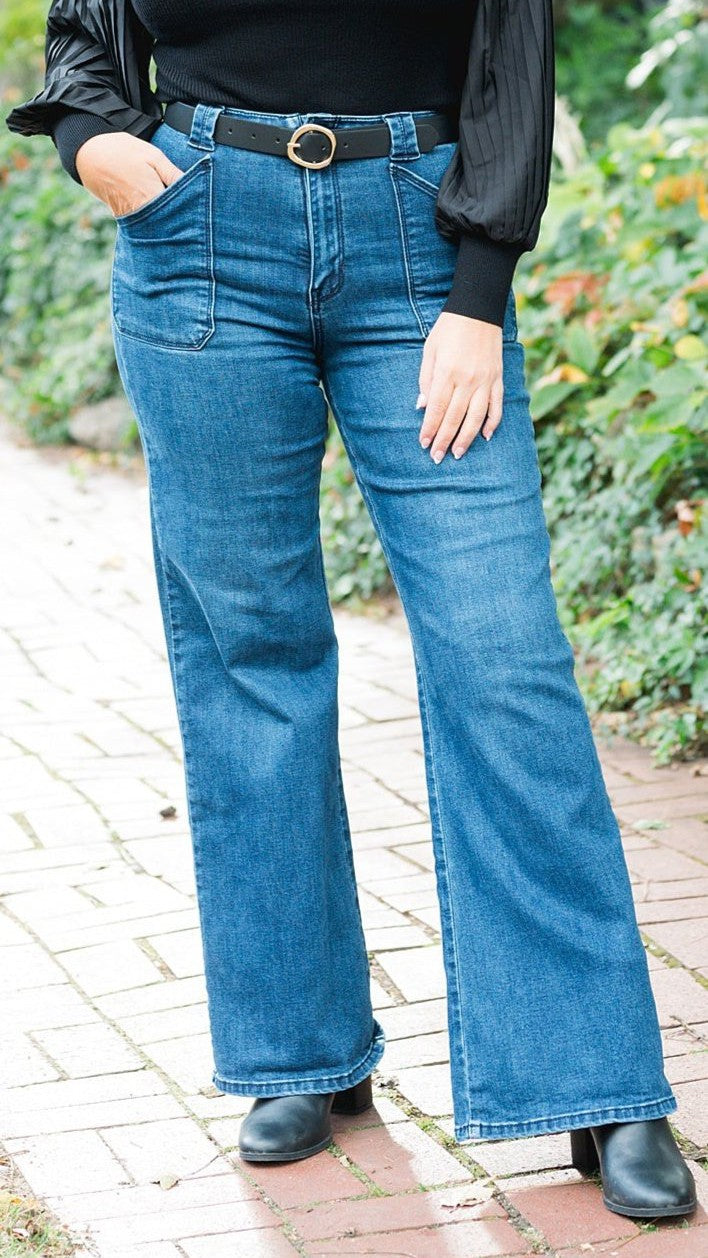 JBD Patch Pocket Wide Leg Jean