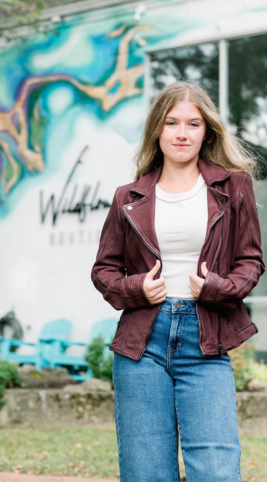 Twila Genuine Leather Jacket Wine