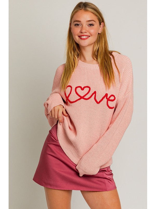 LOVE Sweater- Pink