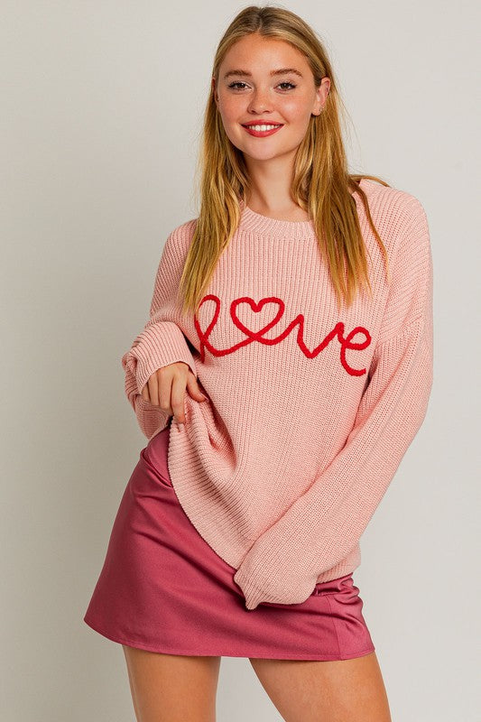 LOVE Sweater- Pink