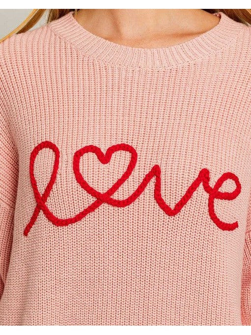 LOVE Sweater- Pink