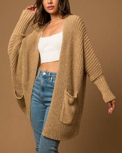 Slouchy Cardigan in Taupe
