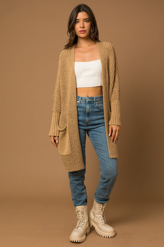 Slouchy Cardigan in Taupe