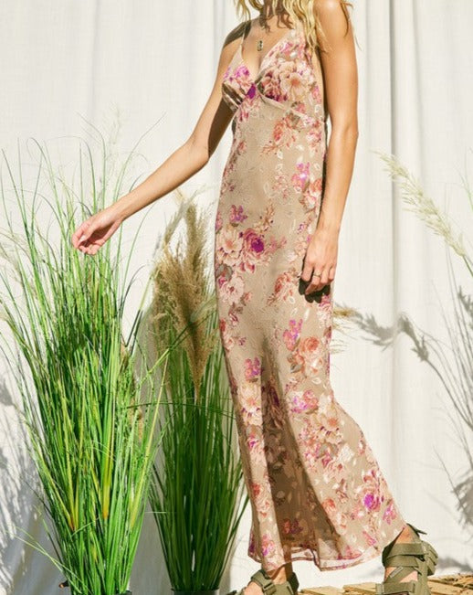 Floral Chiffon Maxi Dress