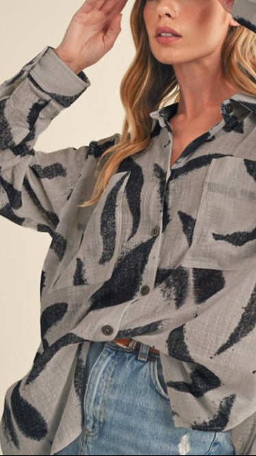 Patterned Allure Button Down