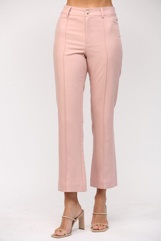 Pintuck Trousers in Blush