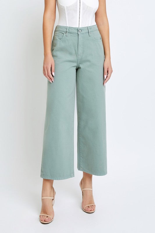 Nori High Waist Crop Jean Sage