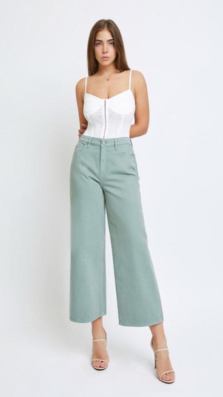 Nori High Waist Crop Jean Sage