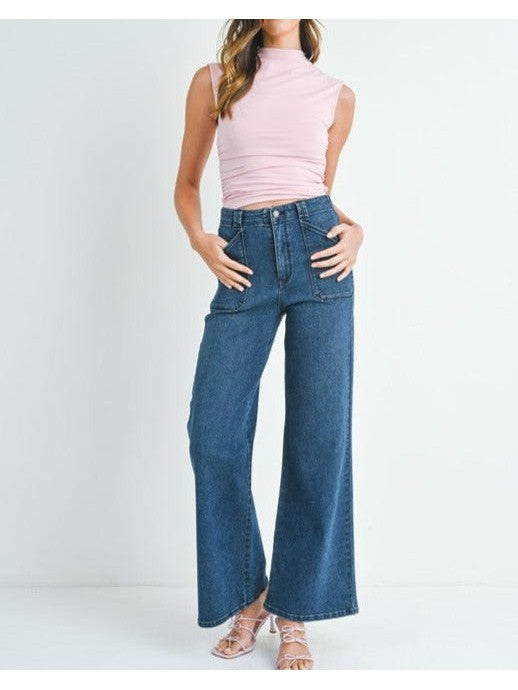 JBD Patch Pocket Wide Leg Jean