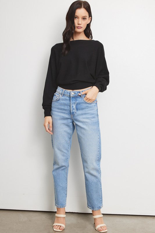 Velvet Coast Dolman Top- Black