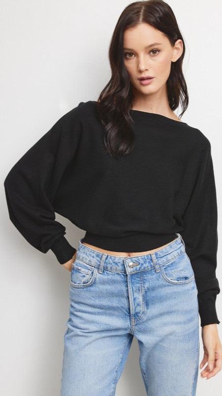 Velvet Coast Dolman Top- Black