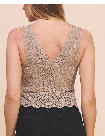 Scallop Lace Brami Top in Mocha