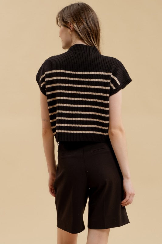 Stripes Ahead Sweater- Black