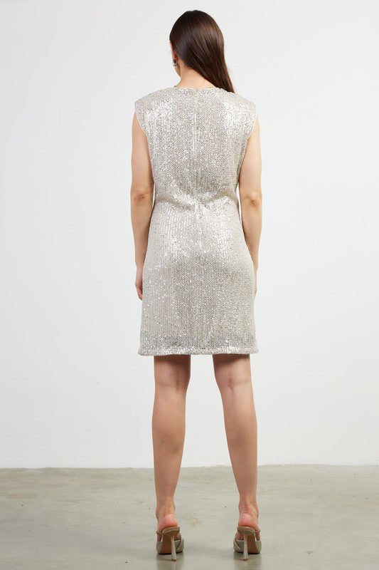 Shimmer Sequin Mini Dress Champagne