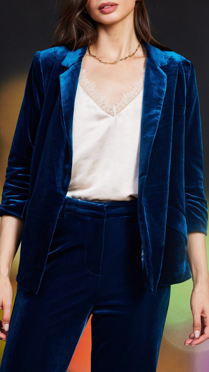 Velvet Blazer Teal