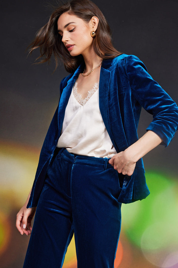 Velvet Blazer Teal