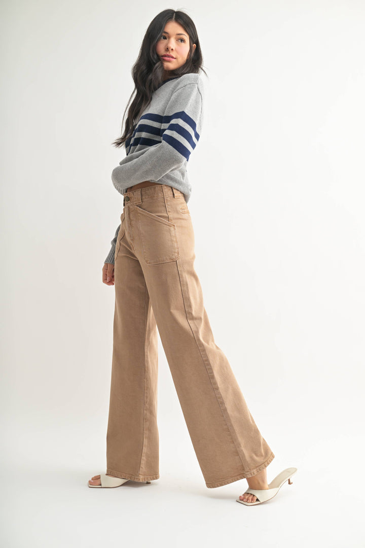 Patch Pocket Wide Leg Jean - JBD