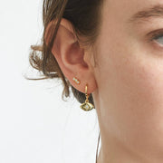 CZ Gold Eye Charm Huggie Hoop Earrings