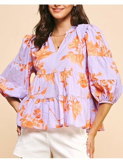 Lavender Floral Blouse